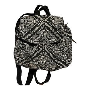 Love Pink Black and White Lined Soft Back Pack